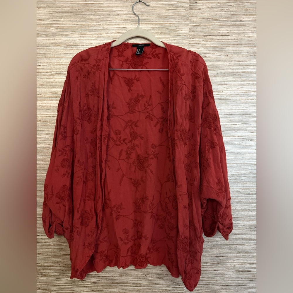 Forever 21 Floral Kimono Cardigan